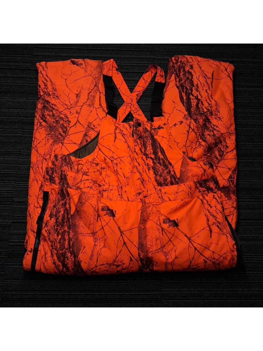 Gamehide Naked North Blaze Camo Hunting Bib Overalls Mens XL Insulated Orange